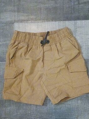 Casual Tan Cargo Boys Shorts - Elastic Waist